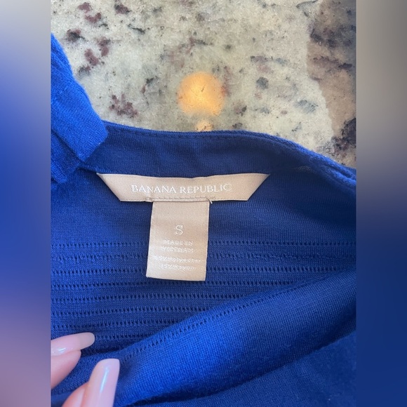 Women’s banana republic royal blue soft textured scoop back/neck top SZ S - Picture 5 of 7